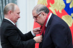 Russia's President Putin awards state decorations at Moscow Kremlin
