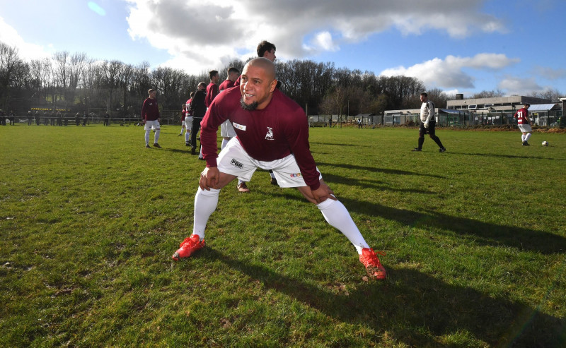 Roberto Carlos plays for Bull In The Barne United Football Club
