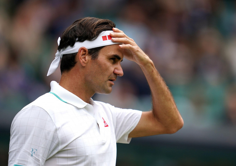 File photo dated 07-07-2021 of Roger Federer in action against Hubert Hurkacz in the quarter final match on centre court on day nine of Wimbledon at The All England Lawn Tennis and Croquet Club, Wimbledon. Issue date: Sunday September 26, 2021.