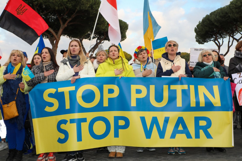 Protests in Rome against the Russian invasion of Ukraine, Italy - 06 Mar 2022