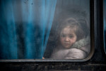 First Mariupol evacuees, Bezimenne, Ukraine - 08 Mar 2022