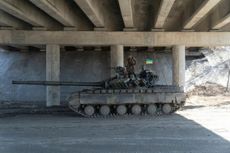 Ukrainian Soldiers And Tanks, Brovary, Kyiv, Ukraine - 10 Mar 2022