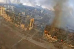 MARIUPOL in south east Ukraine filmed from a drone in mid-March during the Russian bombardment.