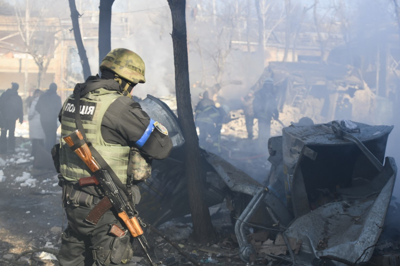 Russian Army Bombing Residential Districts Of Kyiv, Ukraine - 18 Mar 2022