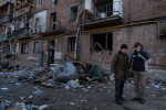 Residents Clean Up Following A Rocket Attack In Kyiv, Ukraine - 19 Mar 2022