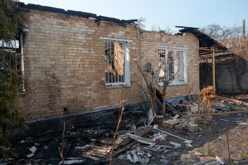 A Russian Shell Hit Near A Residential Building In Kyiv, On The Morning Of March, 23rd, 2022