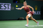 Simona Halep of Romania in action against Iga Swiatek of Poland during the semi-final of the 2022 BNP Paribas Open, WTA 1000 tennis tournament on March 18, 2022 at Indian Wells Tennis Garden in Indian Wells, USA - Photo: Rob Prange/DPPI/LiveMedia