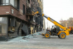 Aftermath of shelling in Shevchenkivskyi district of Kyiv, Ukraine - 23 Mar 2022