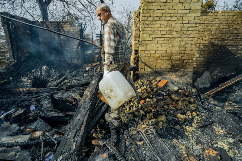 Aftermath of the russian shelling in the outskirts of Kyiv, Ukraine - 26 Mar 2022