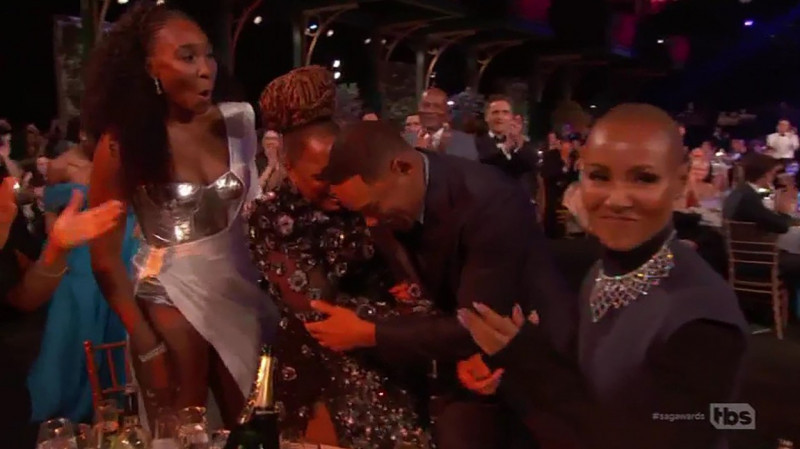 Will Smith cries as he praises King Richard co-stars and thanks Venus Williams while accepting SAG Award for Best Male Actor in a Leading Role
