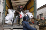Distributing humanitarian aid in Lugansk Region
