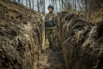 Military trenches in the outskirts of Zaporizhzhia, Ukraine - 31 Mar 2022