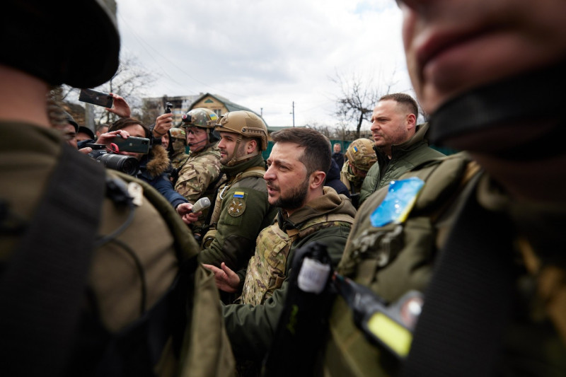 Russian War on Ukraine: President Zelenskyy Visits Bucha