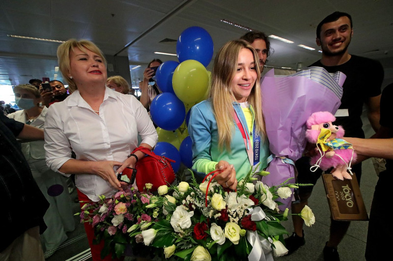 Last Tokyo 2020 Olympians at Boryspil Airport, Ukraine - 12 Aug 2021