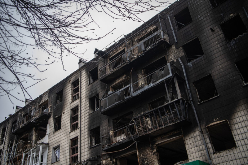 Destruction in Kyiv Oblast, Ukraine - 8 Apr 2022