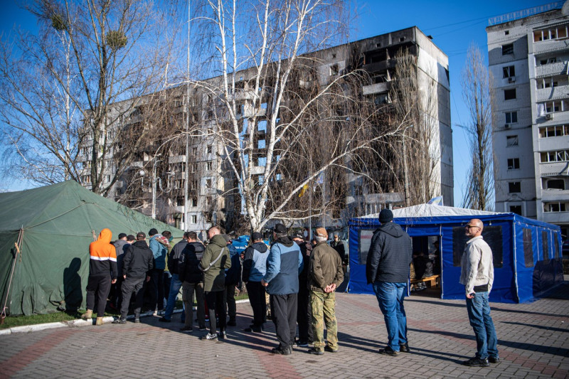 Destruction in Kyiv Oblast, Ukraine - 8 Apr 2022