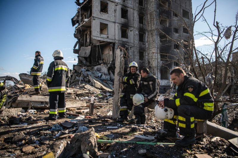 Destruction in Kyiv Oblast, Ukraine - 8 Apr 2022