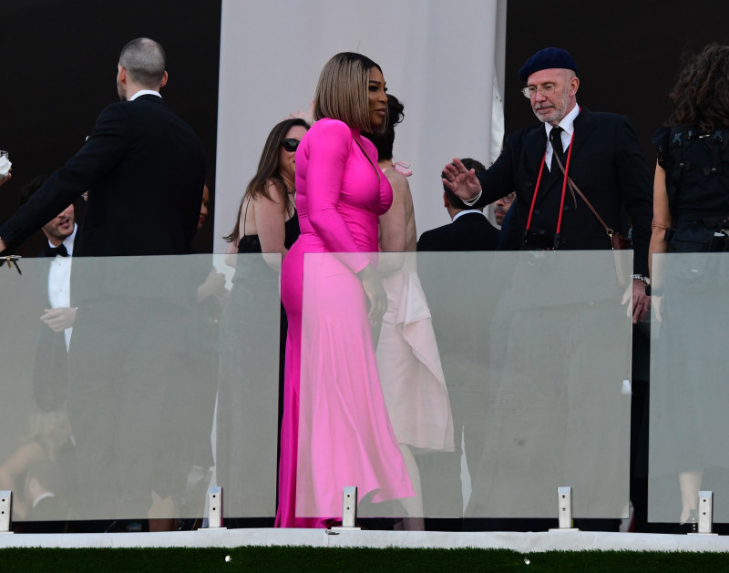 Serena Williams is seen at the Brooklyn Beckham and Nicola Peltz wedding in Palm Beach
