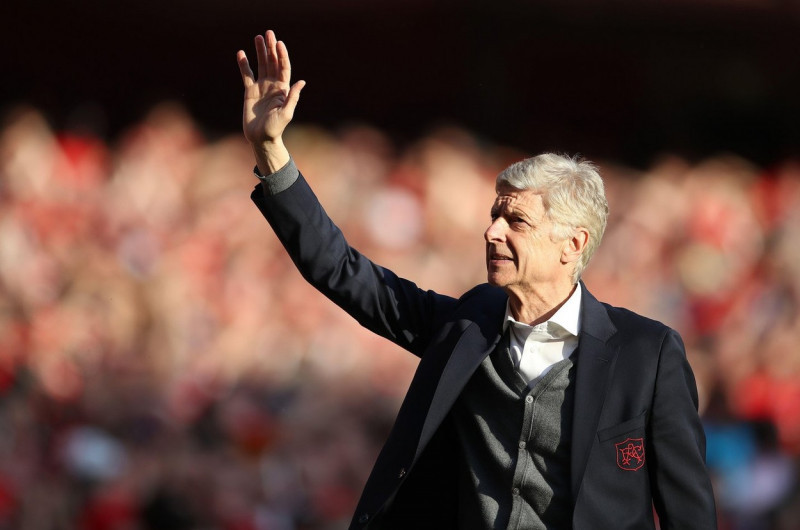 File photo dated 06-05-2018 of Arsenal manager Arsene Wenger salutes the fans after his final home game as manager during the Premier League match at the Emirates Stadium, London. Mikel Arteta is hopeful of bringing former Arsenal boss Arsene Wenger back