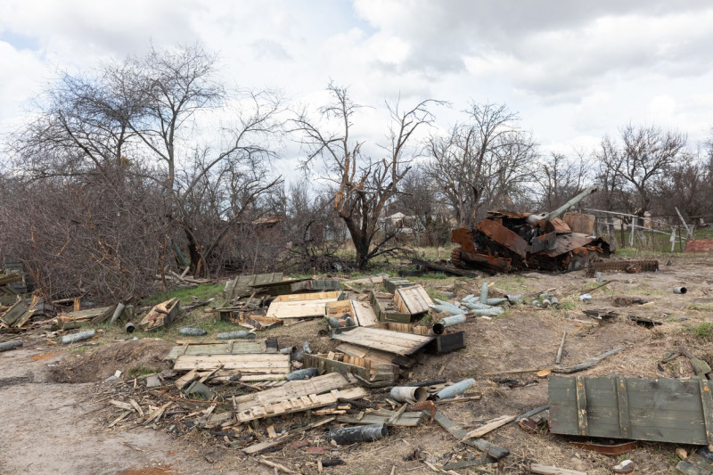 War in Andriivka, Ukraine - 12 Apr 2022