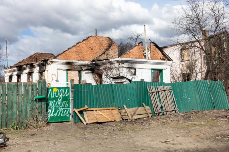 War in Andriivka, Ukraine - 12 Apr 2022