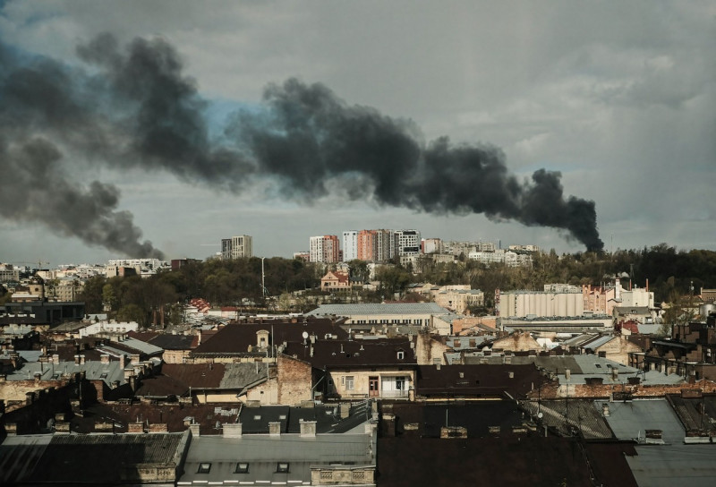 Russian Missile strike in Lviv, Ukraine - 18 Apr 2022