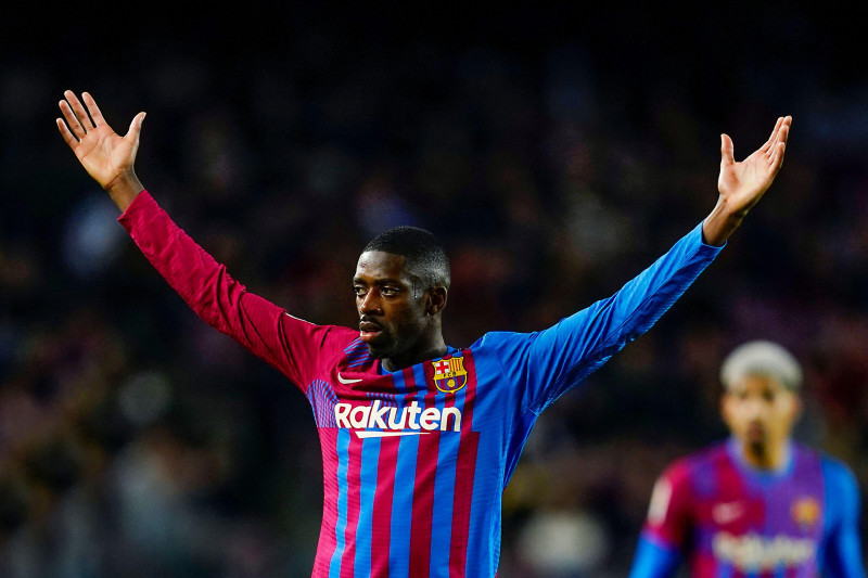 Barcelona, Spain. 24th Apr, 2022. Ousmane Dembele of FC Barcelona during the La Liga match between FC Barcelona and Rayo Vallecano played at Camp Nou Stadium on April 24, 2022 in Barcelona, Spain. (Photo by Sergio Ruiz/PRESSINPHOTO) Credit: PRESSINPHOTO S