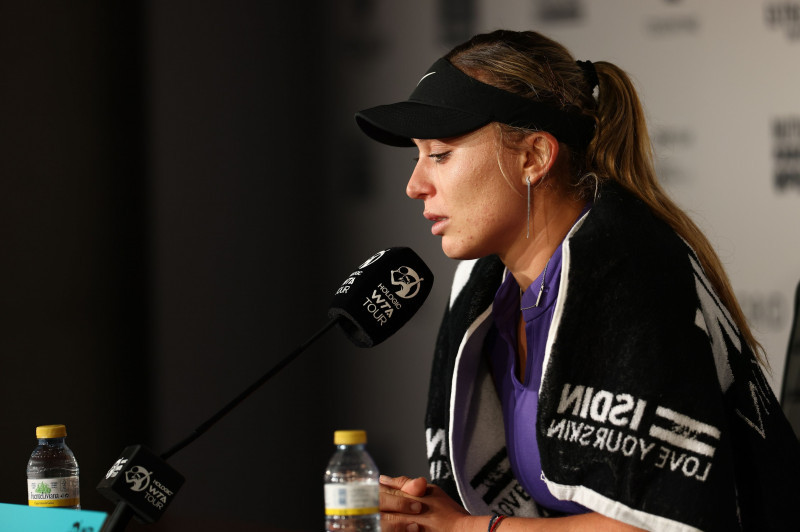 Paula Badosa, la conferința de presă de după meciul cu Simona Halep / Foto: Profimedia