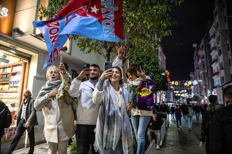 Trabzonspor fans gather at Taksim Square in Istanbul, Turkey - 30 Apr 2022