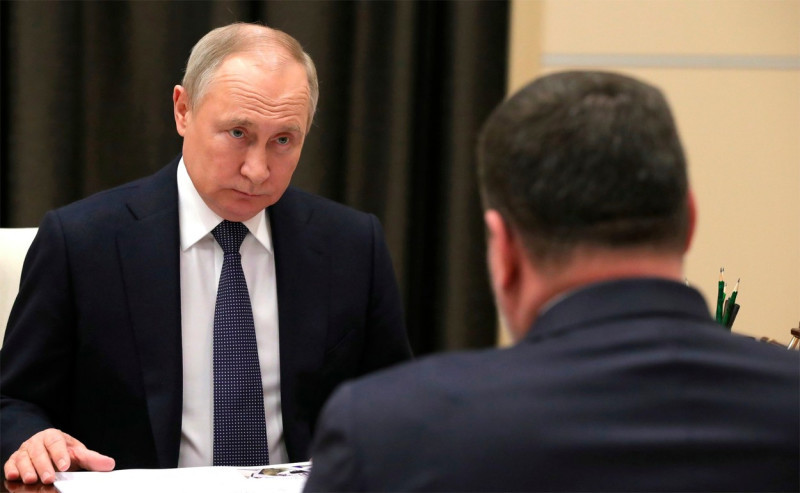 Russian President Putin Meets with Vladimir Putin Meets with Minister of Labour Anton Kotyakov