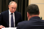 Russian President Putin Meets with Vladimir Putin Meets with Minister of Labour Anton Kotyakov