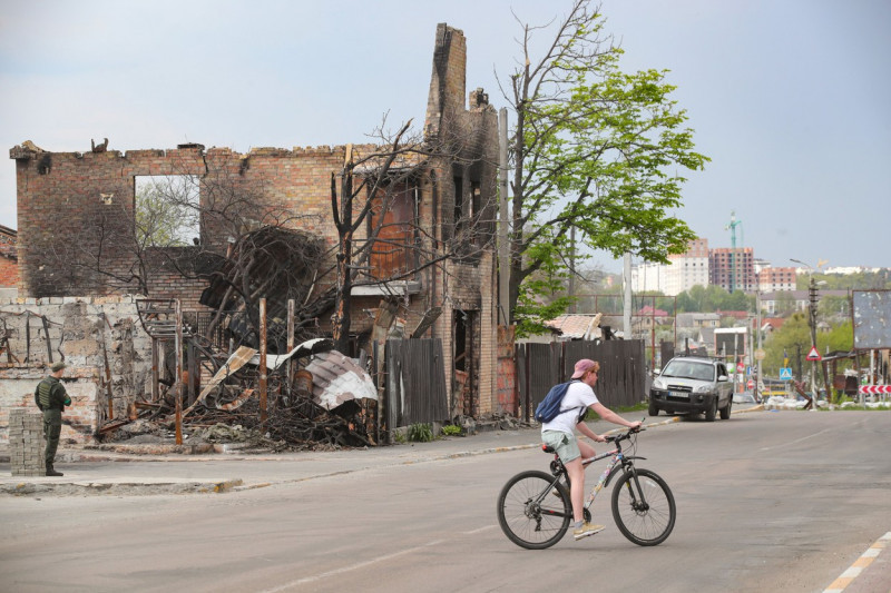 Consequences of Russian invasion in Irpin, Ukraine - 08 May 2022
