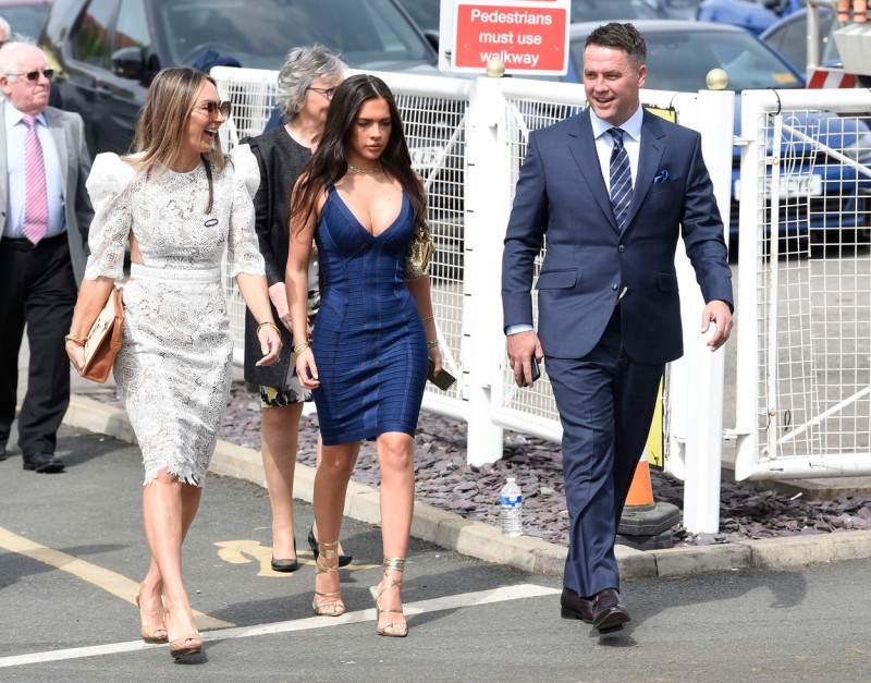 Michael Owen and family attend the Boodles May Festival Ladies Day at Chester Racecourse, Chester, UK.