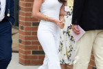 The daughter of the Ex-International footballer Michael Owen, Gemma Owen looks stunning in white body suit at the Chester Races.