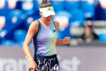 Strasbourg, France. 17th May, 2022. Sorana Cirstea of Romania celebrates a point during her Round of 32 Singles match of the 2022 Internationaux de Strasbourg against Ekaterina Makarova at the Tennis Club de Strasbourg in Strasbourg, France Dan O' Connor/
