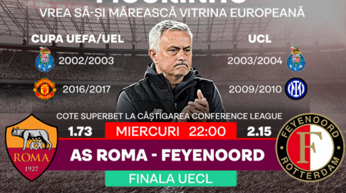 (P) Roma – Feyenoord: Mourinho n-a pierdut nicio finală continentală