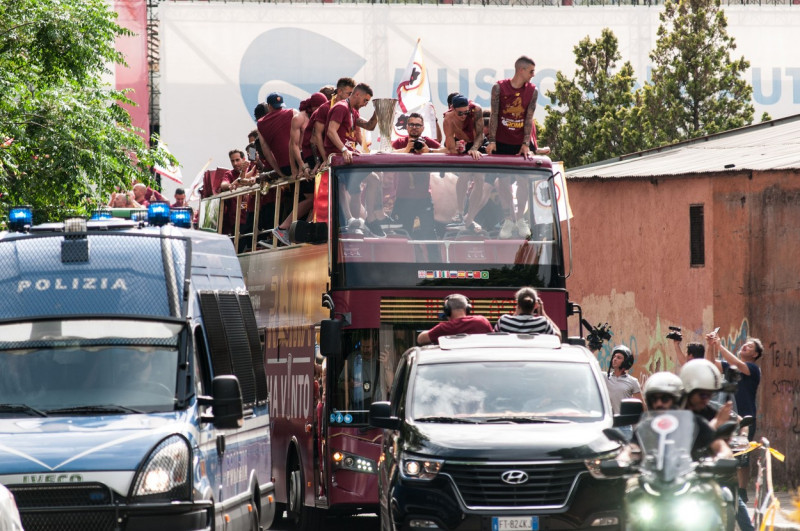 The As Roma Team Heads To The Circus Maximus For The Celebrations, Rome, Italy - 26 May 2022