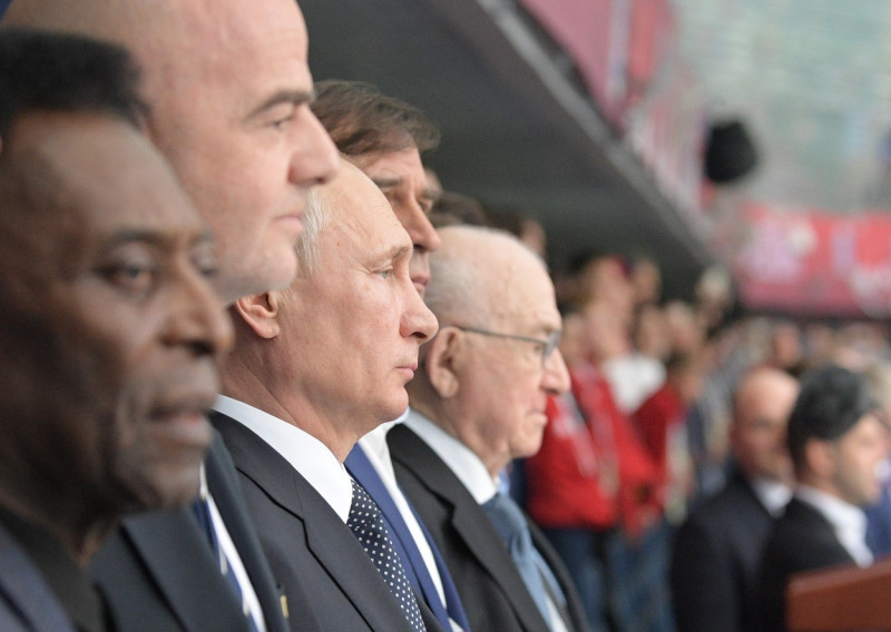 Russian President Putin attends 2017 FIFA Confederations Cup match between Russia and New Zealand