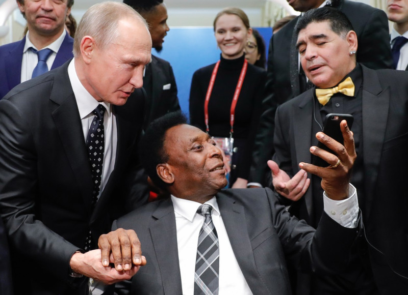 Russian President Putin meets with football stars before 2018 FIFA World Cup final draw