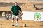 Giza, Egypt. 06th Jan, 2020. Algerian former footballer Rabah Madjer in action during the CAF and FIFA Legends soccer match at the Giza Pyramids complex, ahead of the CAF awards 2019. The CAF awards 2019 Gala is scheduled to be held in Hurghada on 07 Janu