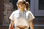 Jennifer Lopez Leaves Bel-Air Hotel En Route To Soho Dance Studio