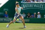 Simona Halep (Rom) playing on centre court at the Nature Valley International, Devonshire Park, Eastbourne, UK. 27th June 2019
