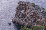 Beautiful image of "La foradada", a very famous natural hole in the rock on the island of Mallorca.