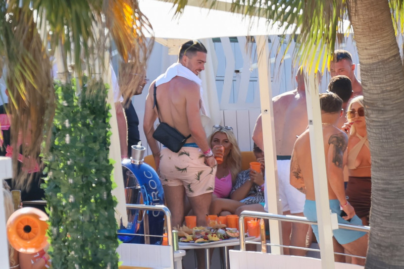 EXCLUSIVE PHOTO'S: Manchester City player Jack Grealish enjoys a day of partying at O Beach in Ibiza.
