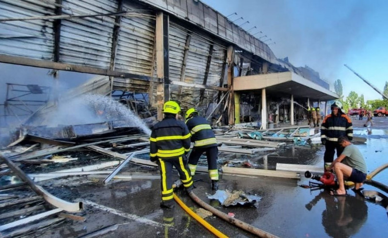 Ukrainan Mall Hit by Russian Missiles, Kremenchuk, Ukraine - 28 Jun 2022