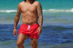 Brazilian soccer star Marcelo shirtless in Miami Beach