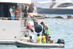 Football player Alvaro Morata enjoying holidays in a yacht in Sardinia with wife Alice Campello and kids Leonardo, Aòessandro and Edoardo
