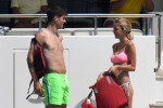 Alvaro Morata seen with his wife Alice Campiello on vacation