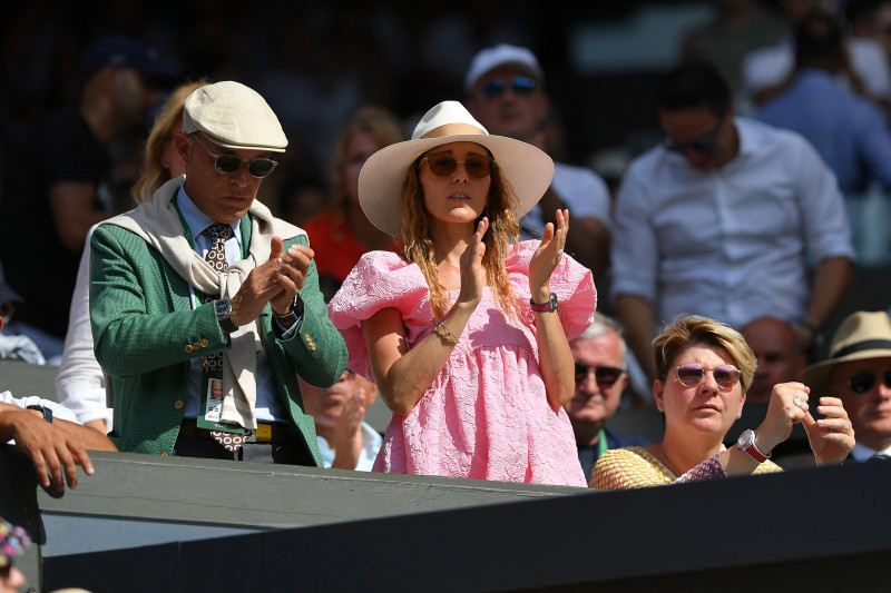 Novak Djokovic et sa femme Jelena lors de la finale du tournoi de Wimbledon