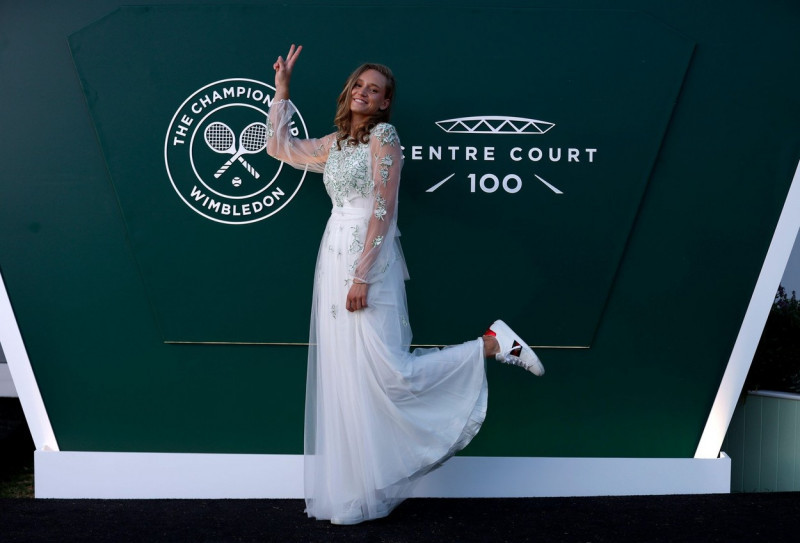 Elena Rybakina at the Wimbledon Ball on day fourteen of the 2022 Wimbledon Championships at the All England Lawn Tennis and Croquet Club, Wimbledon. Picture date: Sunday July 10, 2022.